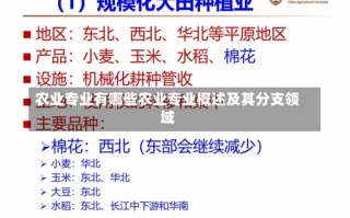 农业专业有哪些农业专业概述及其分支领域