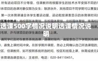 选课500字情况说明选课情况说明