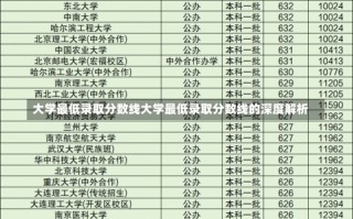 大学最低录取分数线大学最低录取分数线的深度解析