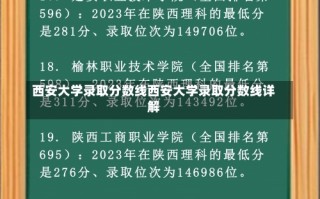 西安大学录取分数线西安大学录取分数线详解