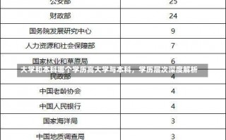 大学和本科哪个学历高大学与本科，学历层次深度解析