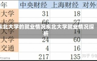 东北大学的就业情况东北大学就业情况探析