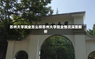 苏州大学就业怎么样苏州大学就业情况深度解析