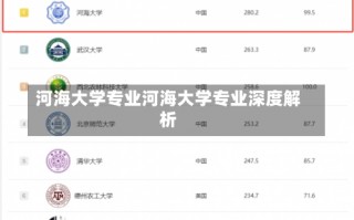 河海大学专业河海大学专业深度解析