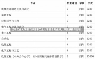 辽宁工业大学哪个好辽宁工业大学哪个专业好，深度解析与比较