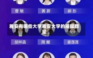 雅安有哪些大学雅安大学的璀璨群星