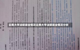 云南大学法硕就业情况云南大学法硕就业情况分析