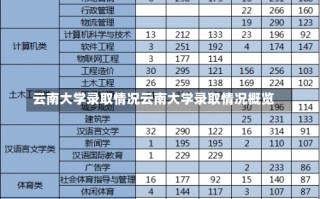 云南大学录取情况云南大学录取情况概览