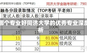 同济哪个专业好同济大学的优秀专业深度解析