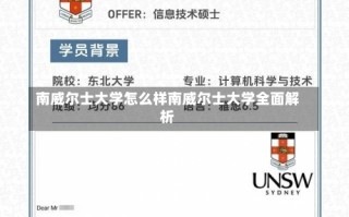 南威尔士大学怎么样南威尔士大学全面解析