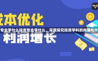 投资专业学什么投资专业学什么，深度探究投资学科的内涵与外延