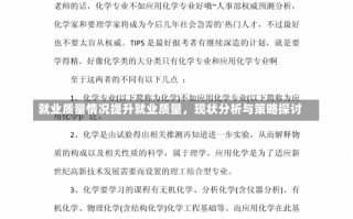 就业质量情况提升就业质量，现状分析与策略探讨