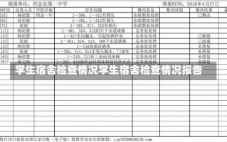 学生宿舍检查情况学生宿舍检查情况报告