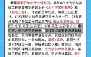 中国矿业大学专业中国矿业大学专业深度解析