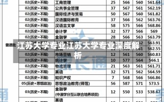 江苏大学专业江苏大学专业深度解析