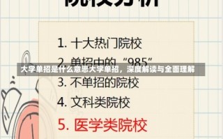 大学单招是什么意思大学单招，深度解读与全面理解