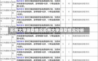 苏州大学录取情况苏州大学录取情况分析