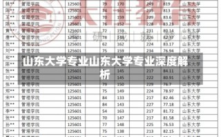 山东大学专业山东大学专业深度解析