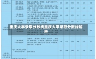 重庆大学录取分数线重庆大学录取分数线解析