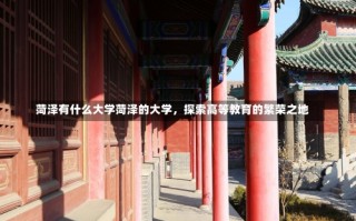 菏泽有什么大学菏泽的大学，探索高等教育的繁荣之地