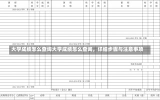 大学成绩怎么查询大学成绩怎么查询，详细步骤与注意事项