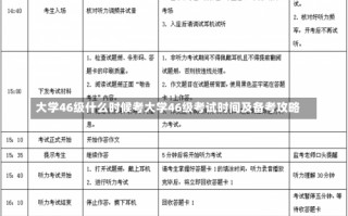 大学46级什么时候考大学46级考试时间及备考攻略