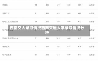 西南交大录取情况西南交通大学录取情况分析