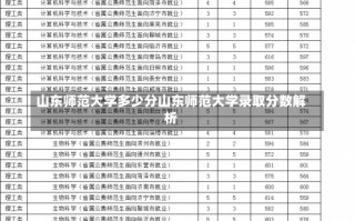 山东师范大学多少分山东师范大学录取分数解析