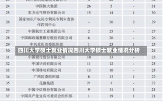 四川大学硕士就业情况四川大学硕士就业情况分析