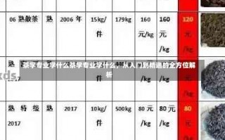 茶学专业学什么茶学专业学什么，从入门到精通的全方位解析