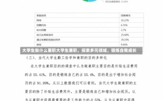 大学生做什么兼职大学生兼职，探索多元领域，锻炼自我成长