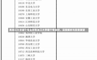 黑龙江大学哪个专业好黑龙江大学哪个专业好，深度解析与前景展望