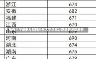 所有大学录取分数线所有大学录取分数线的深度解析