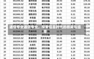 通信专业通信专业，探索信息时代的桥梁与纽带