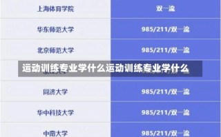 运动训练专业学什么运动训练专业学什么