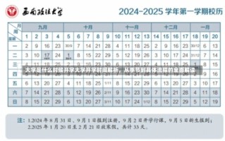 大学是什么时候开学大学开学时间解析，从季节到具体流程的全面解读