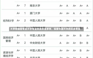 大学有哪些专业大学专业种类丰富多样，探索中国大学的众多专业