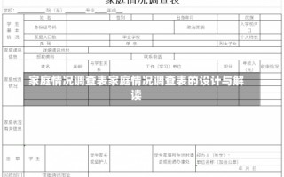 家庭情况调查表家庭情况调查表的设计与解读