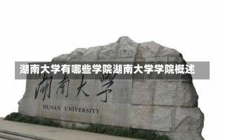 湖南大学有哪些学院湖南大学学院概述