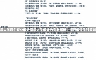 南昌大学哪个专业最好南昌大学最好的专业解析，探寻最佳学科领域