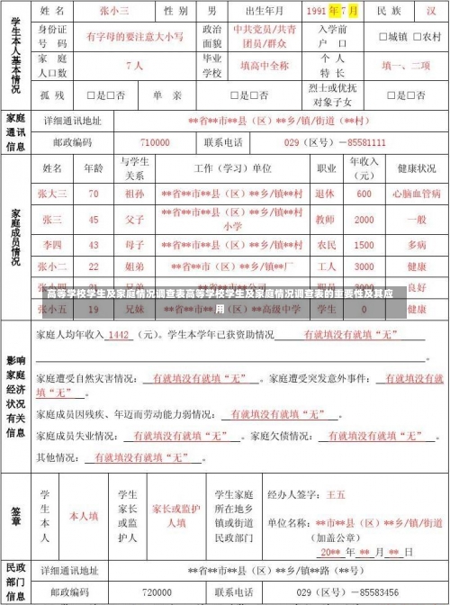 高等学校学生及家庭情况调查表高等学校学生及家庭情况调查表的重要性及其应用-第2张图片-记录生活每一天