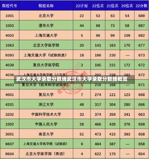 武汉市大学录取分数线武汉市大学录取分数线概览-第2张图片-记录生活每一天