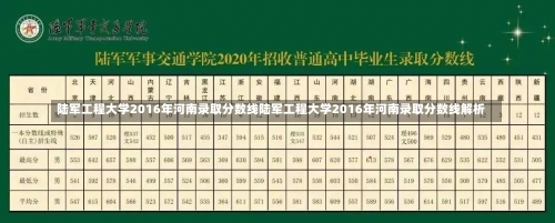 陆军工程大学2016年河南录取分数线陆军工程大学2016年河南录取分数线解析-第1张图片-记录生活每一天