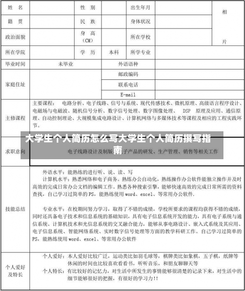 大学生个人简历怎么写大学生个人简历撰写指南-第3张图片-记录生活每一天