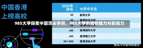 985大学探索中国顶尖学府，985大学的独特魅力与影响力-第2张图片-记录生活每一天