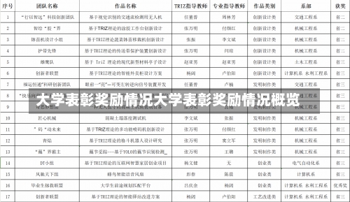 大学表彰奖励情况大学表彰奖励情况概览-第2张图片-记录生活每一天