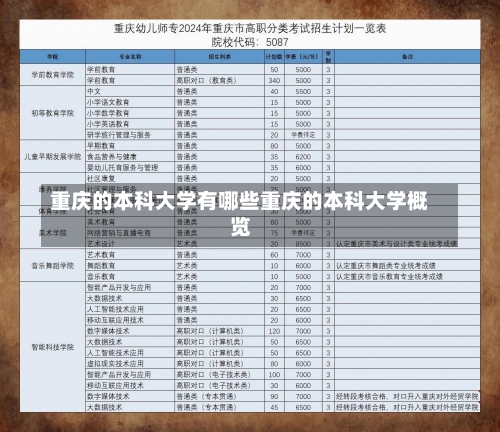 重庆的本科大学有哪些重庆的本科大学概览-第1张图片-记录生活每一天