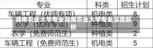 湖南农业大学专业湖南农业大学专业深度解析-第2张图片-记录生活每一天