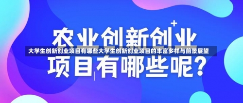 大学生创新创业项目有哪些大学生创新创业项目的丰富多样与前景展望-第1张图片-记录生活每一天