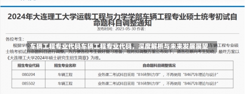 车辆工程专业代码车辆工程专业代码，深度解析与未来发展展望-第2张图片-记录生活每一天